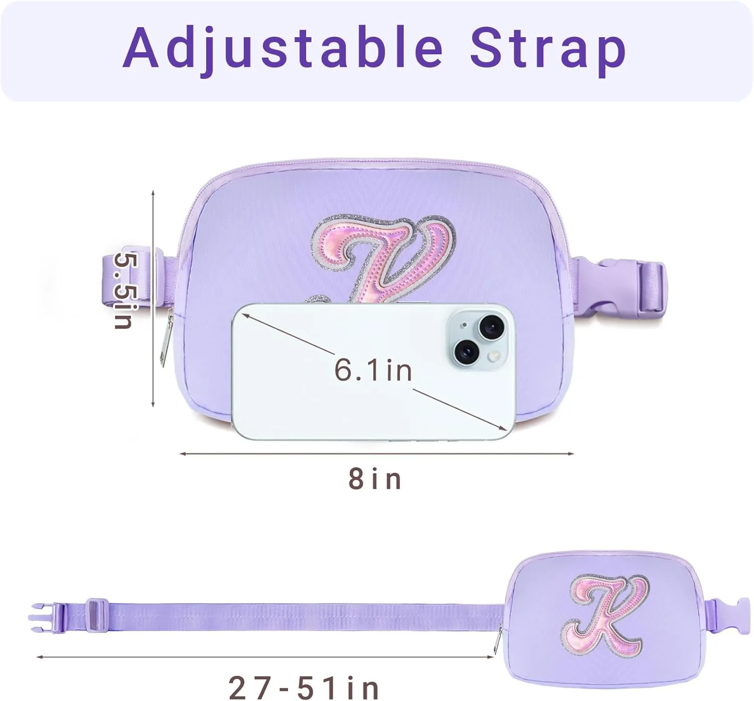 Leather Letter Belt Bag Cute Crossbody Bags Travel Fanny Waist Pack Trendy Stuff Christmas Birthday Gifts for Girls