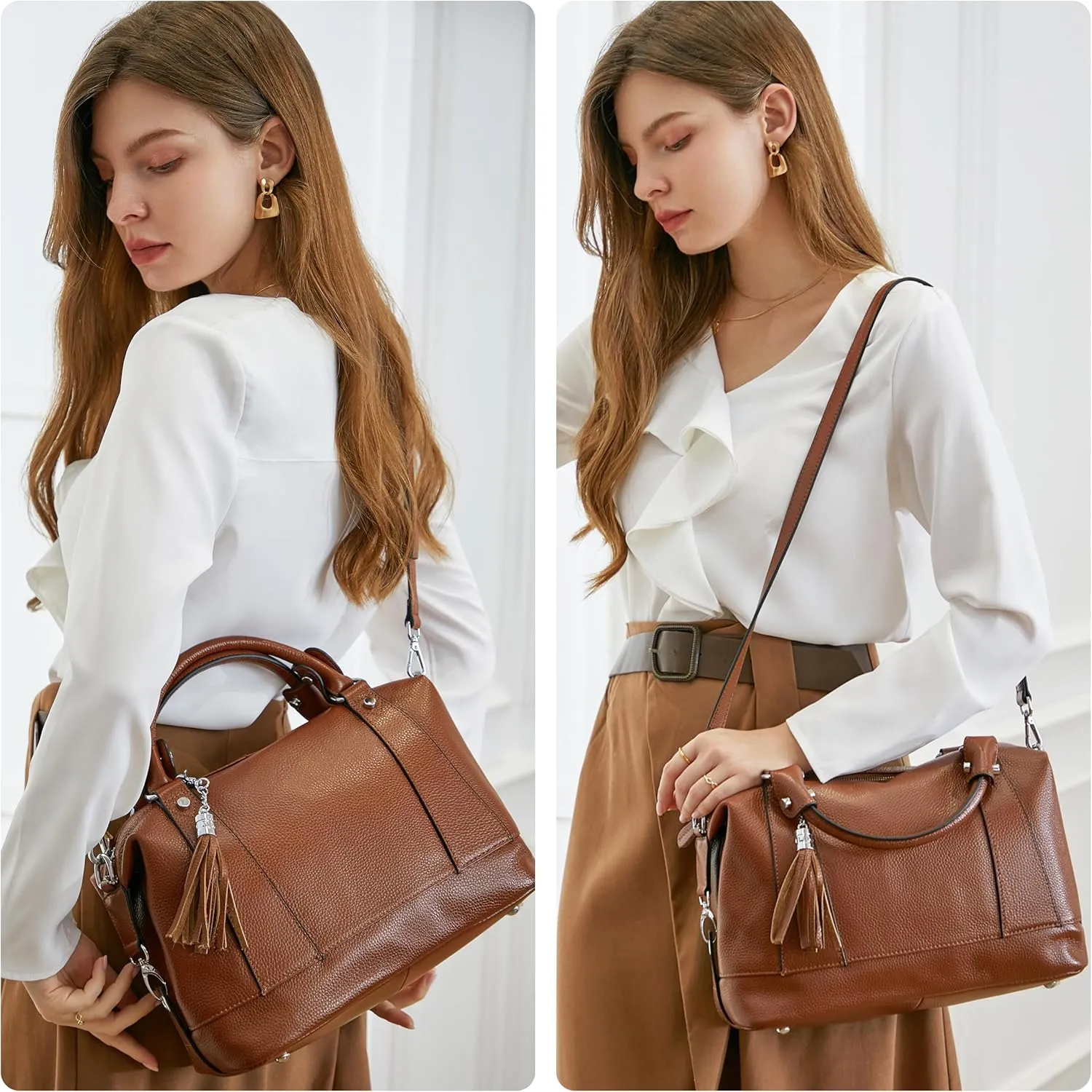 Leather Purses for Women Shoulder Handbags Satchel Bag Tote Bags Designer Crossbody Bag Hobo Purse (light Blue)