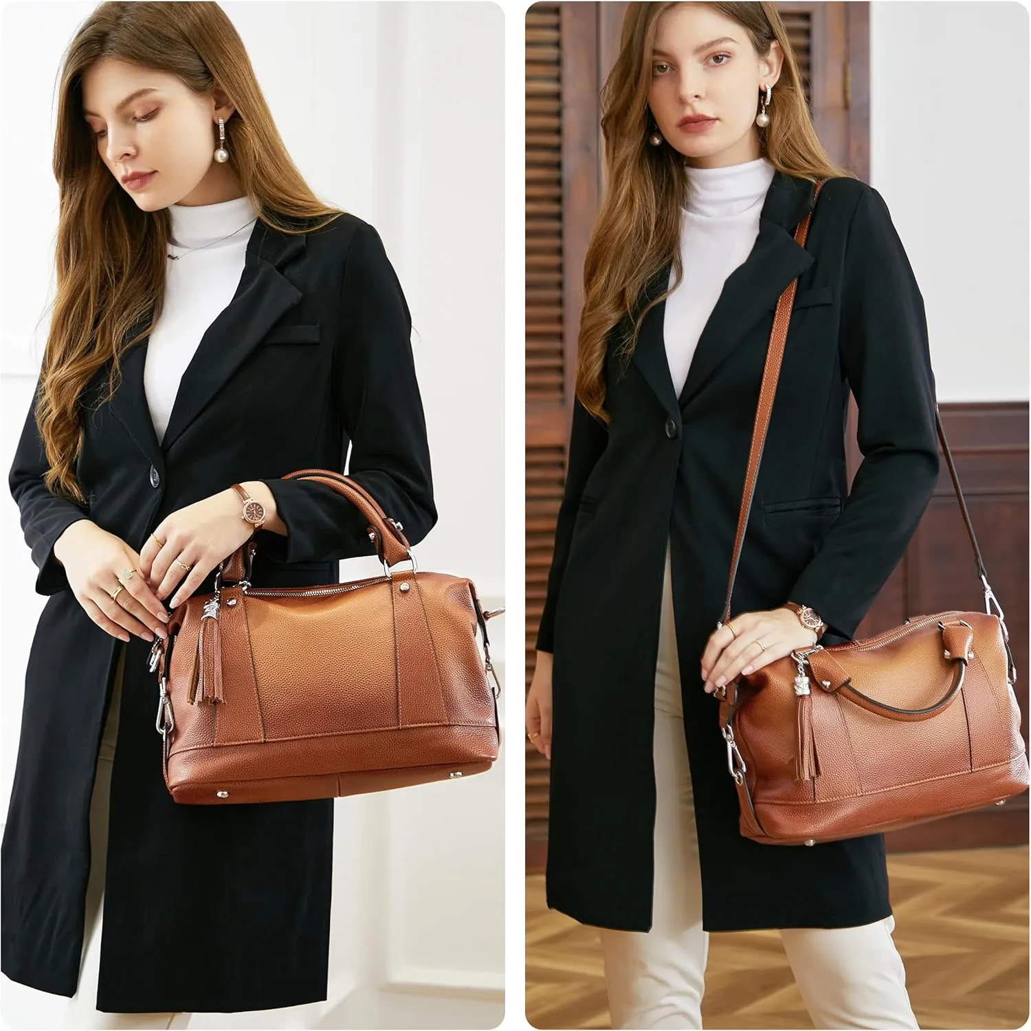 Leather Purses for Women Shoulder Handbags Satchel Bag Tote Bags Designer Crossbody Bag Hobo Purse (light Blue)