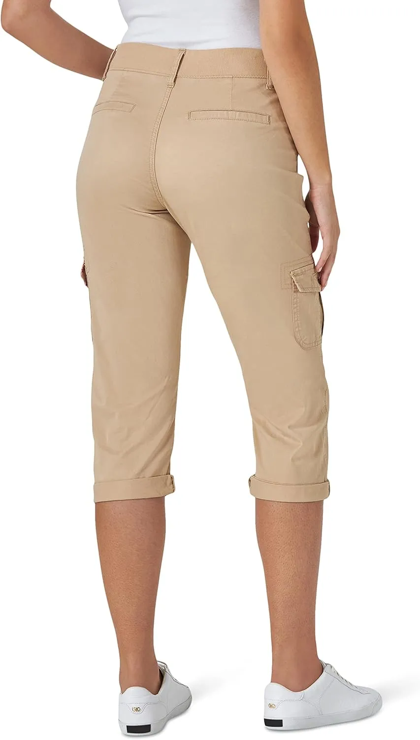 Lee Women's Relaxed Fit Austyn Knit Waist Cargo Capri Pant