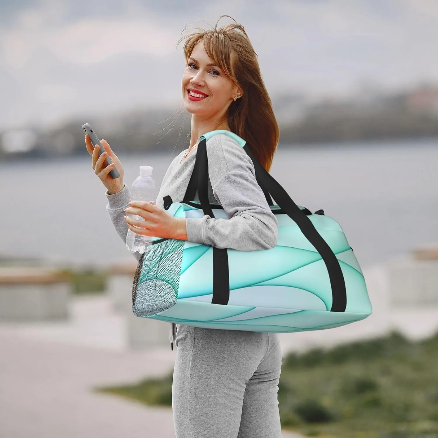 Light Green Imac Travel Duffel Bag Large Foldable Waterproof Overnight Bag For Beach Swim Bags Pool Sports Gym