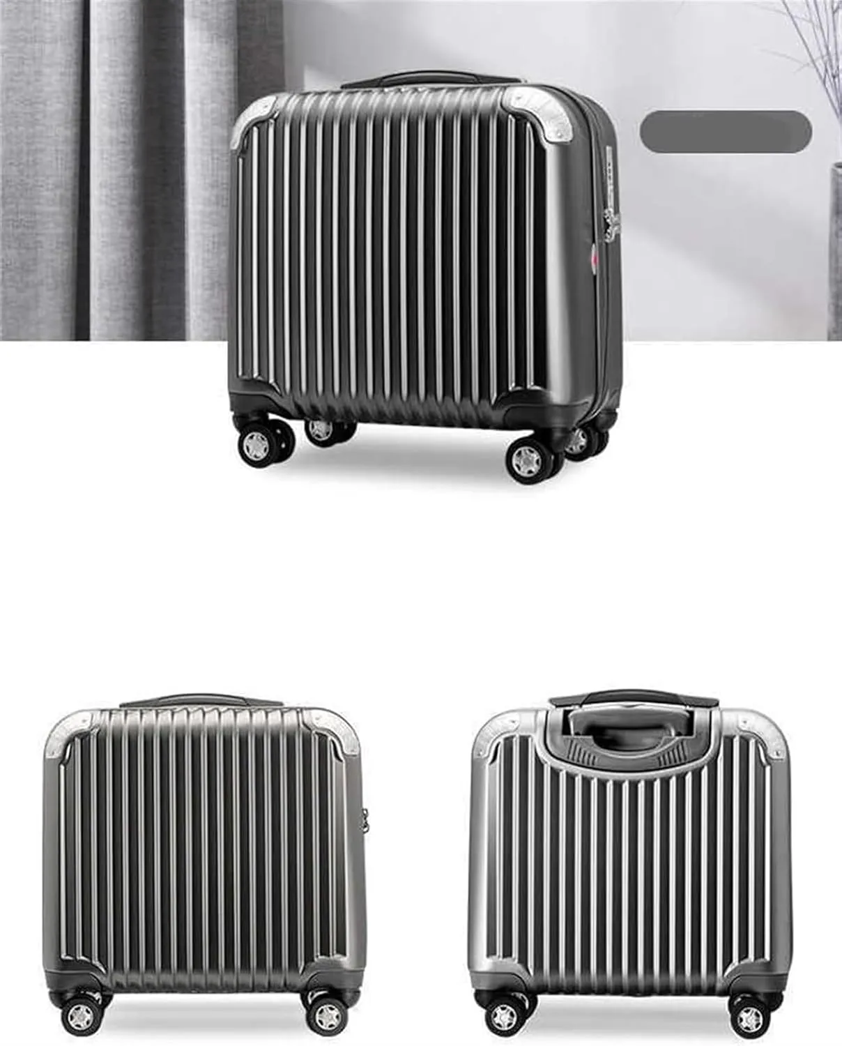 Light Suitcase Hardside Expandable Spinner Wheel ABS Luggage, TSA Locks PC Lightweight Suitcases Wheeled Luggage(C,16in)