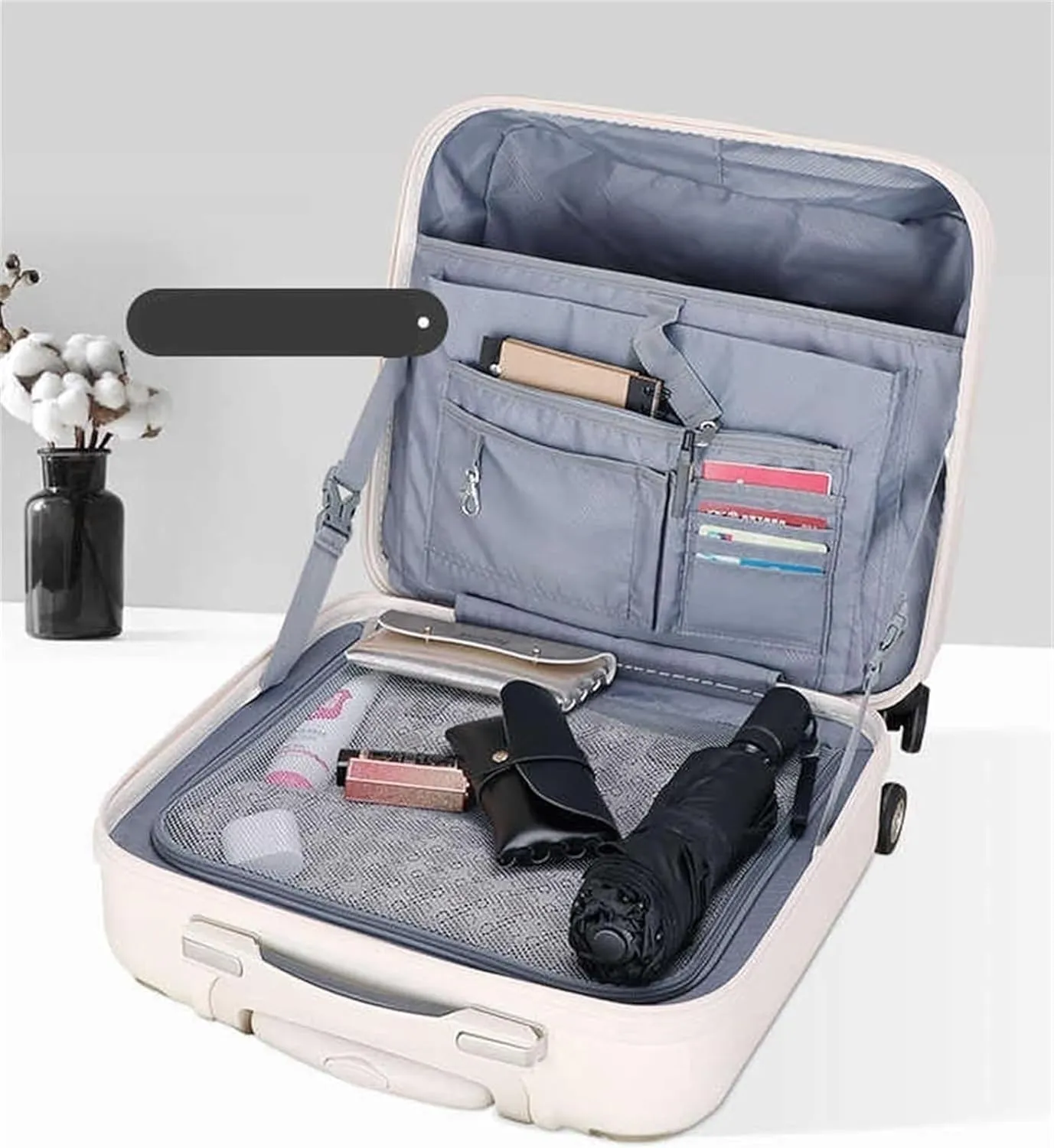 Light Suitcase Hardside Expandable Spinner Wheel ABS Luggage, TSA Locks PC Lightweight Suitcases Wheeled Luggage(C,16in)