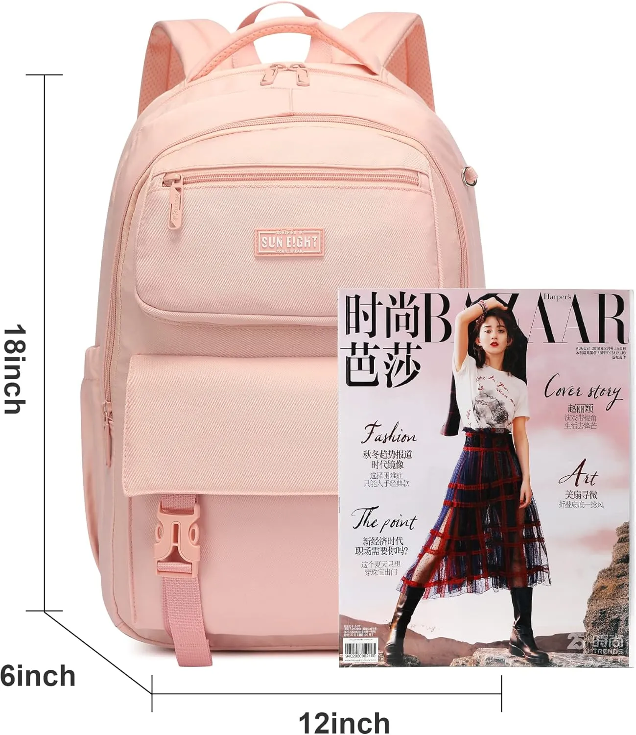 Lightweight Waterproof School Backpack for Kids, Teens-Durable Travel Daypack for Boys & Girls Ages 6-18  with Padded Adjustable Straps Comfortable Design 35L(Pink)