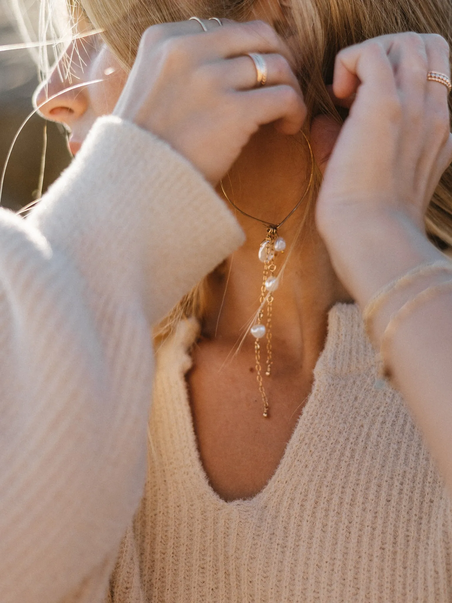 Love of Pearls Hoop Earrings