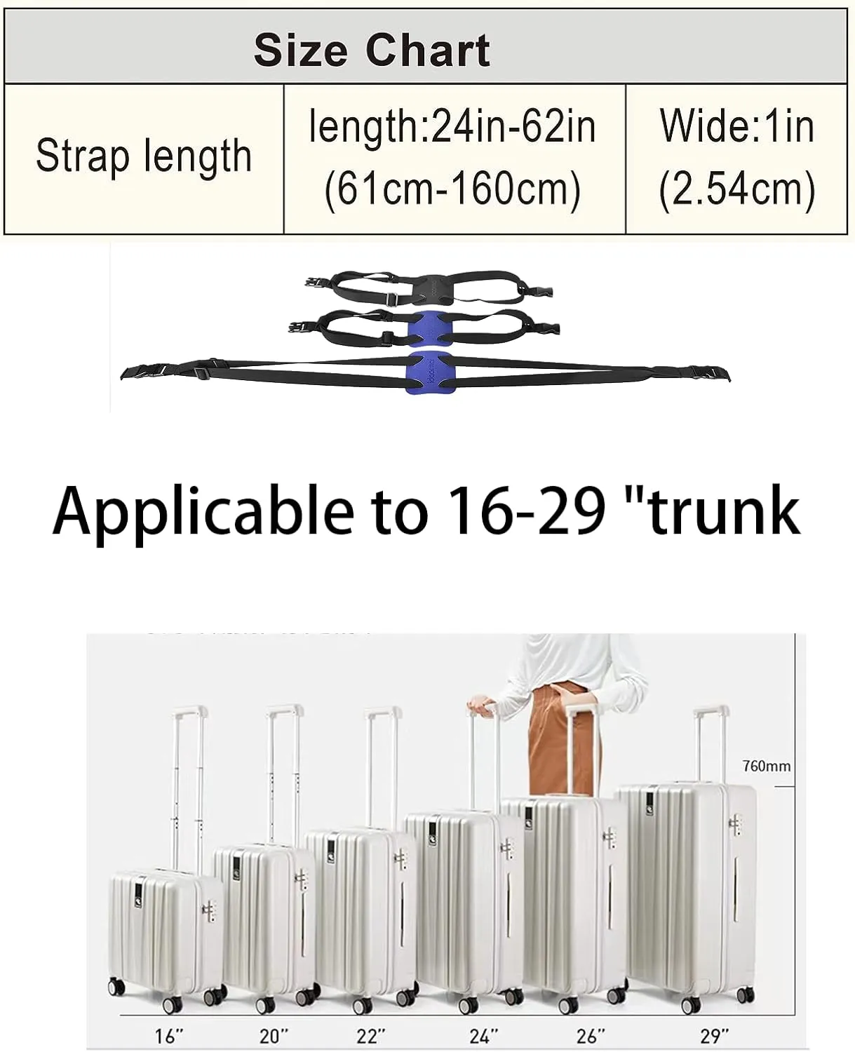 Luggage Straps Bag Bungee Luggage Straps Suitcase Adjustable BeltAdd a Bag Easy to Travel Suitcase Elastic Strap Belt  (Black)