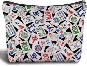 Mahjong Gifts Cosmetic Bag - Mahjong Makeup Bag Women's Zippered Bag for Purse, Mahjong Cosmetic Bags for Women