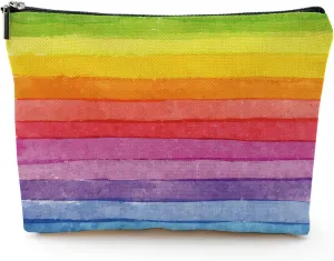 Makeup Bag for Women Large Makeup Bag Travel Cosmetic Bag Zipper Pouch Toiletry Bags 7X10in Rainbow