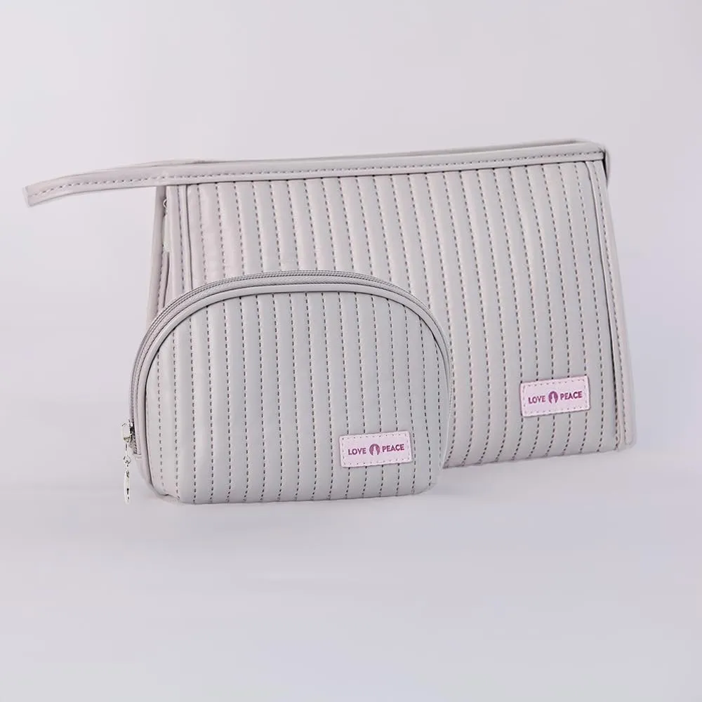Makeup Pouch, Makeup Bag Set for Purse, Large Cosmetic Pouch for Cosmetics/Makeup Brushes/Face Lotion, Handy Makeup Pouch for Lipsticks, Blush Powder (Light Purple)