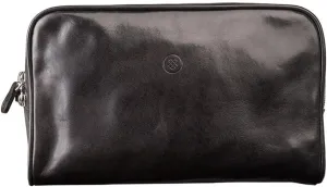 Maxwell Scott - Luxury Leather Toiletry Dopp Bag Kit for Men - Handmade from Italian Hides - The Raffaelle Black
