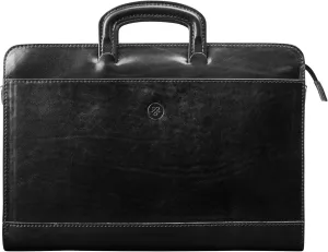 Maxwell Scott - Mens Luxury Leather Slim Document Case Portfolio with Handles - Handmade in Italy - The Barolo