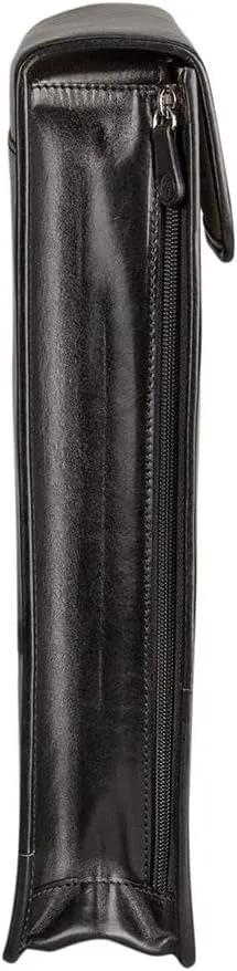 Maxwell Scott - Personalized Mens Luxury Leather Folded Shirt Holder/Carrier for Luggage - The Sepino - Black