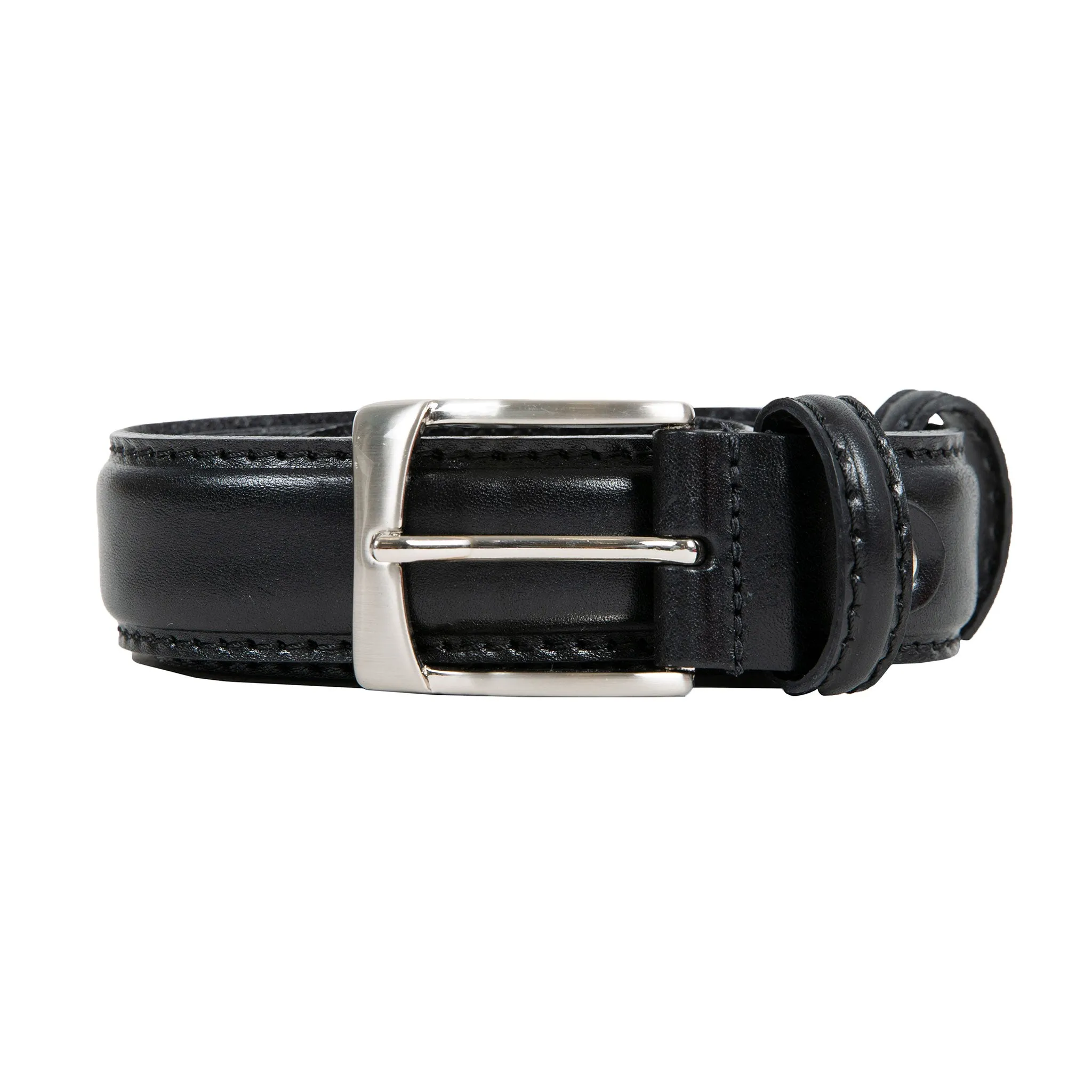 Men’s Heritage Lined Full-Grain Leather Belt with Satin Nickel Buckle