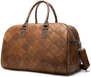 Mens Shoulder Bags, Briefcases Handbags, Travel Bags for Mens, Genuine Leather Duffle Bags for Men (Color : Brown)