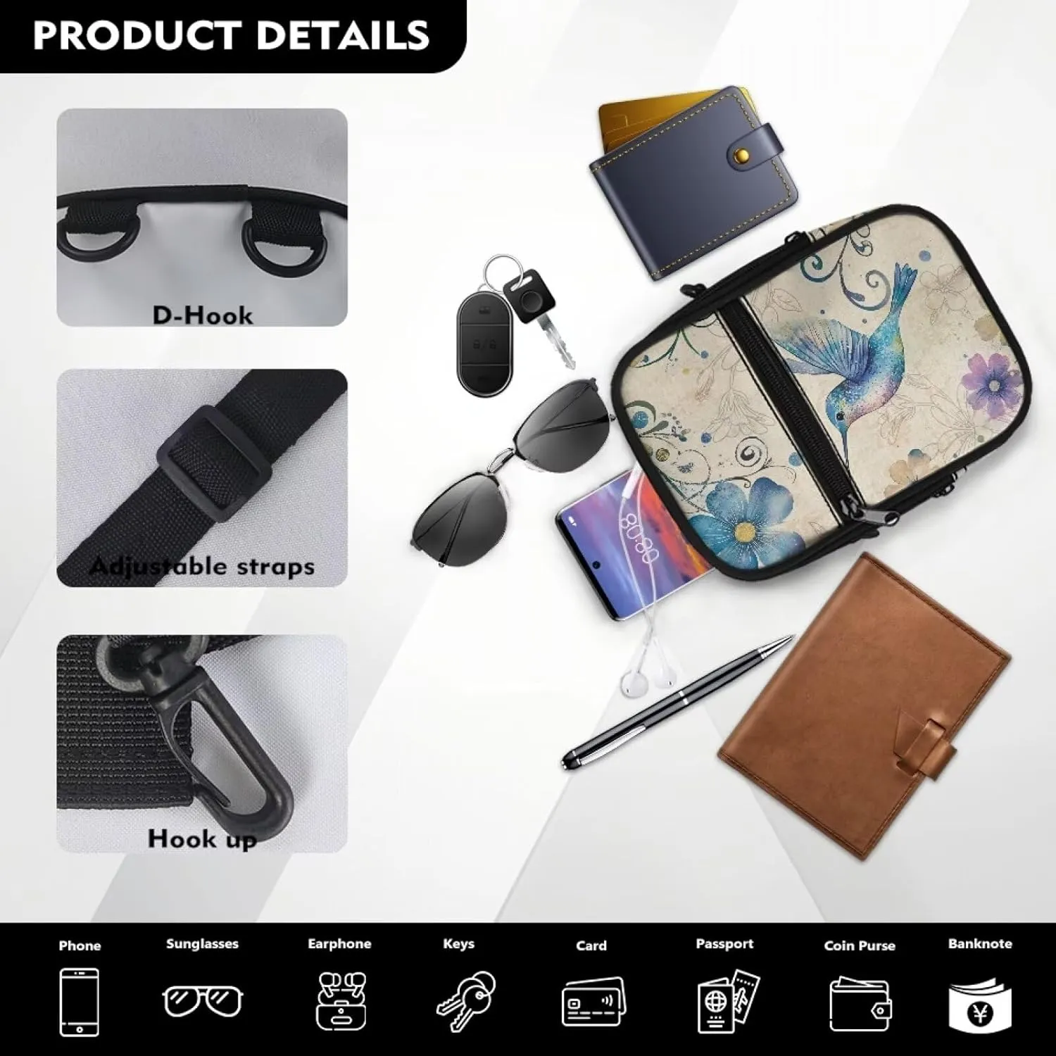 Mini Crossbody Bags for Women Lightweight Small Crossbody Bags Back Pack Fanny Pack Travel Pouch Shoulder Bag