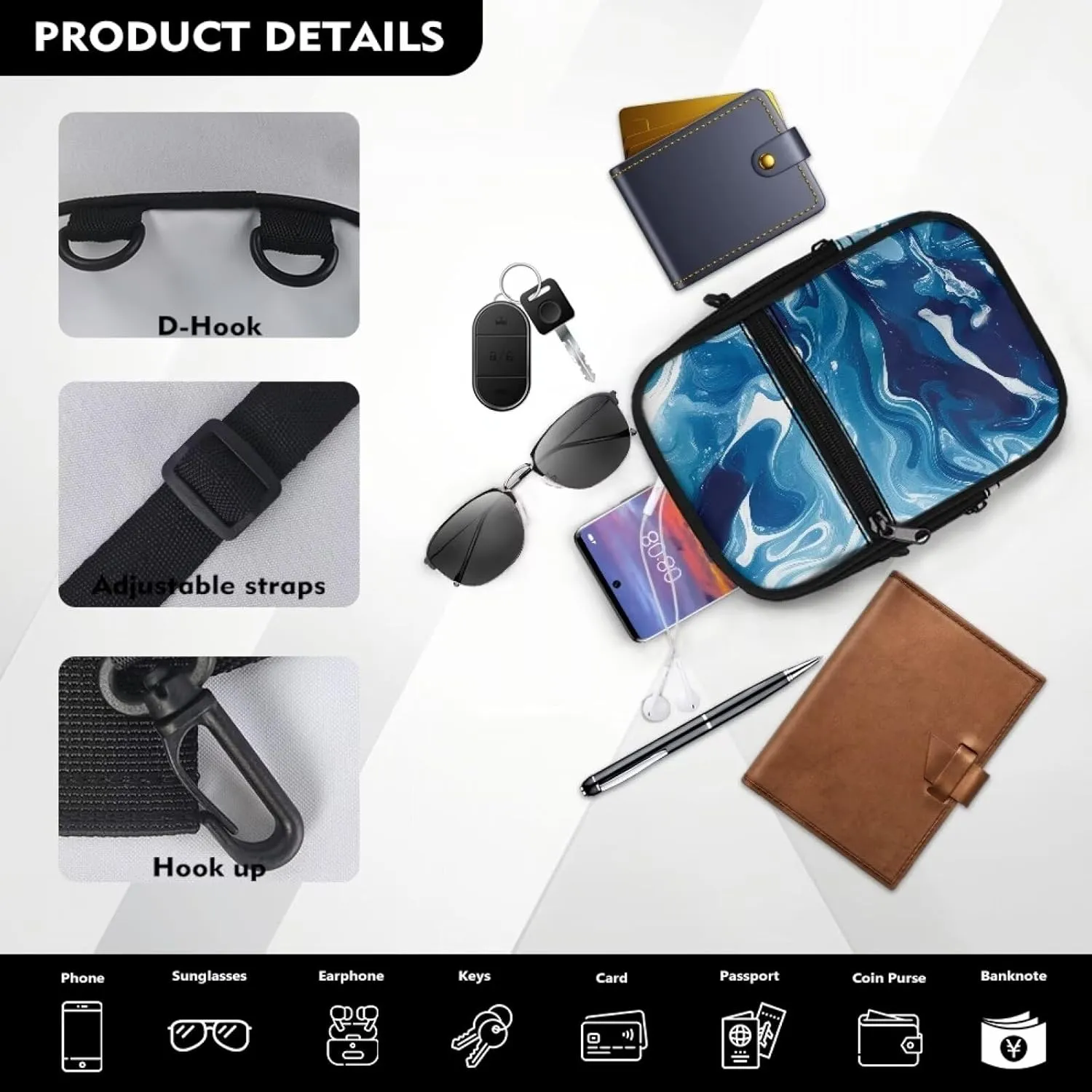 Mini Crossbody Bags for Women Lightweight Small Crossbody Bags Back Pack Fanny Pack Travel Pouch Shoulder Bag