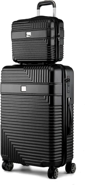 MKF Collection Carry-on luggage 2 piece set, check-in 360-degree dual spinner lightweight durable suitcase for Ttavel