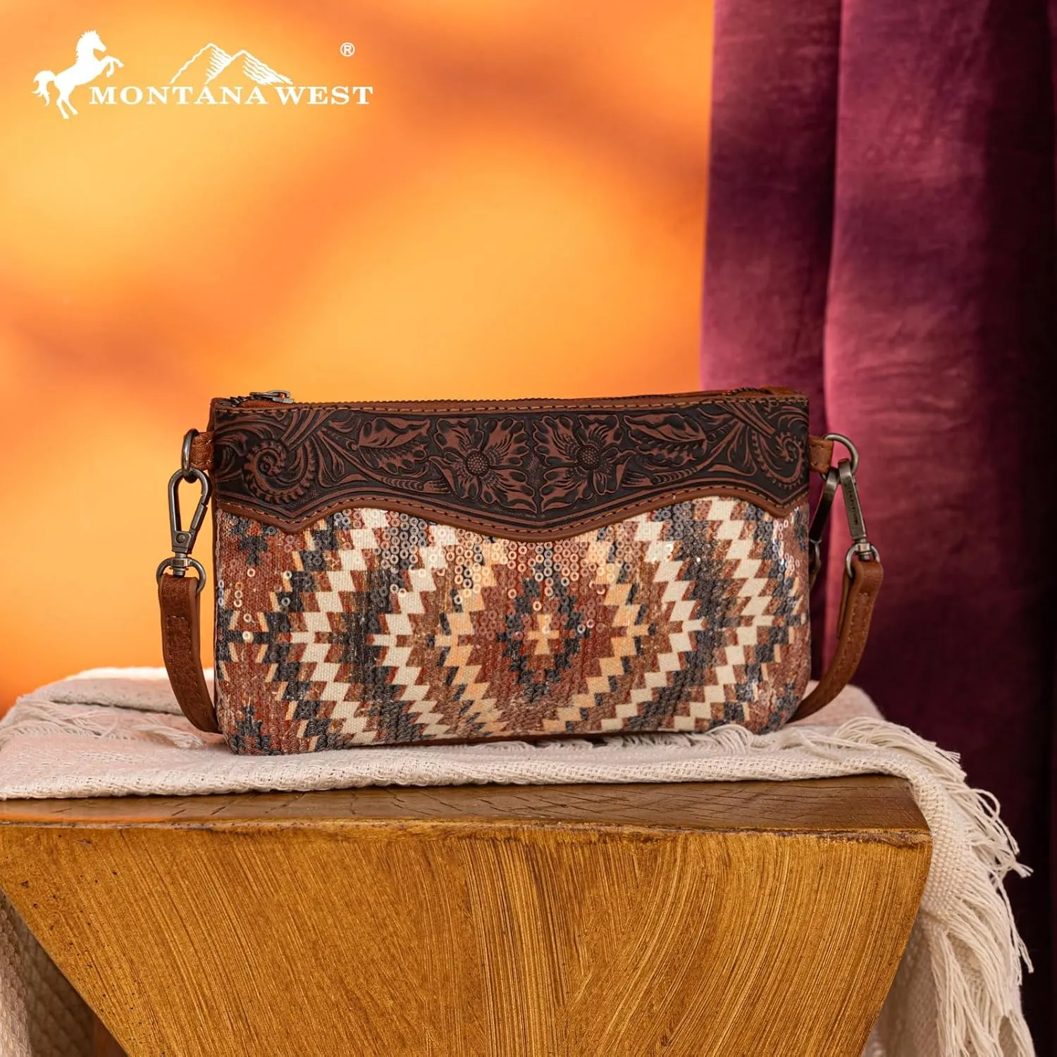 Montana West Crossbody Bags for Women Western Clutch Purses Cross Body Bag with Removable Strap
