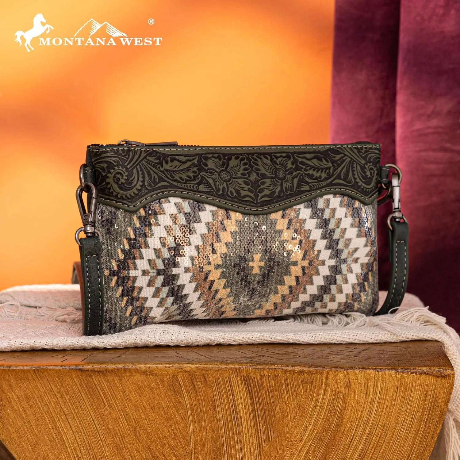 Montana West Crossbody Bags for Women Western Clutch Purses Cross Body Bag with Removable Strap