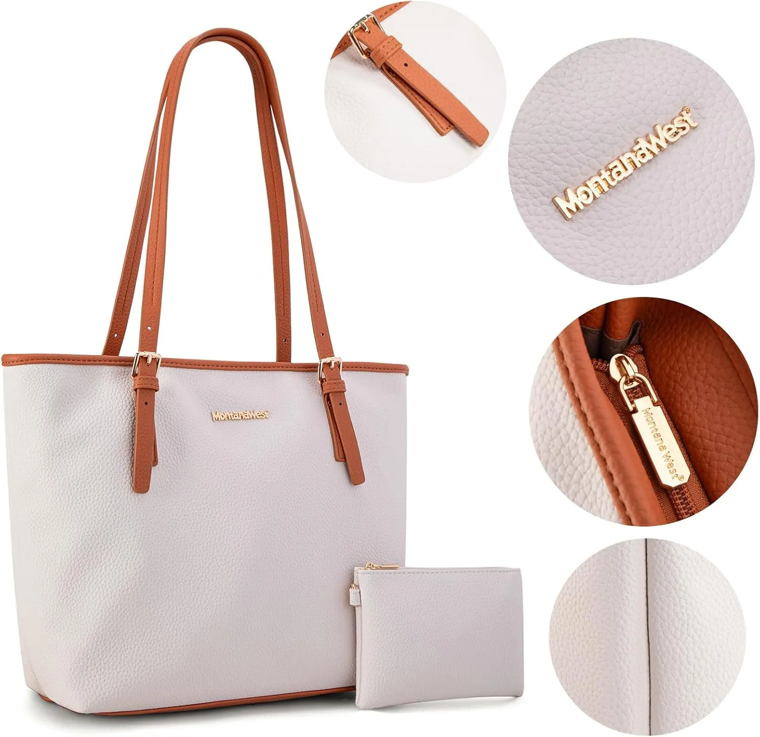 Montana West Tote Bags Vegan Leather Purses and Handbags for Women Top Handle Ladies Shoulder Bags