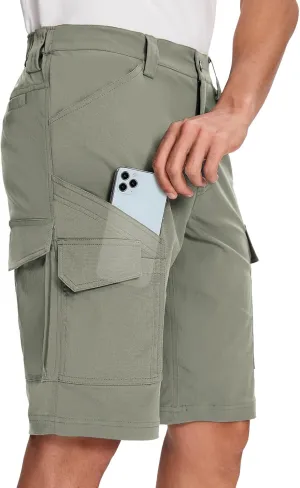 Moosehill Mens-Cargo-Hiking-Shorts Lightweight Water Resistant Quick Dry Relaxed Fit Big & Tall Stretch Waist with 8 Pockets