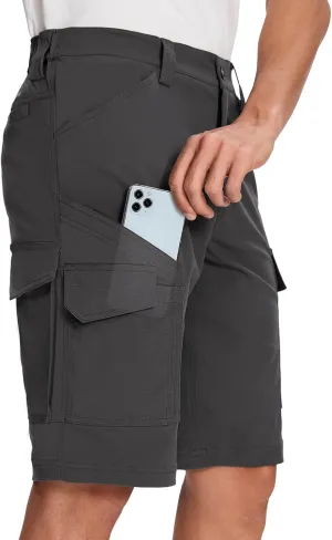 Moosehill Mens-Cargo-Hiking-Shorts Lightweight Water Resistant Quick Dry Relaxed Fit Big & Tall Stretch Waist with 8 Pockets