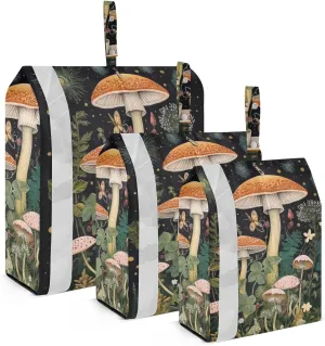 Mushroom Packing Cubes Set of 3, Lightweight Travel Luggage Organizers Foldable Bags for Easy Packing and Organization