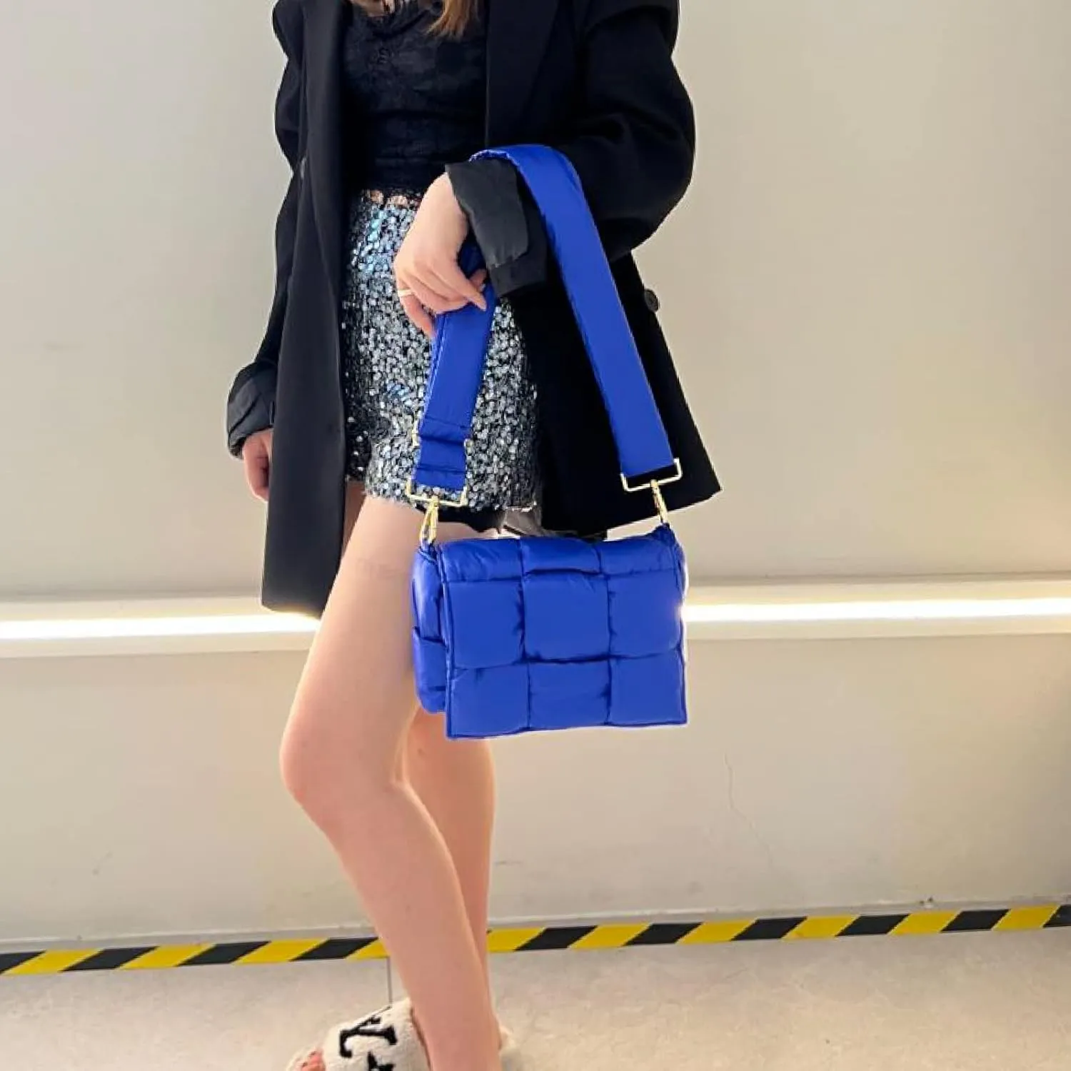 NAARIIAN Shoulder bags for women, Light-weight small puffer purses waterproof, hand-woven puffy bag crossbody handbag