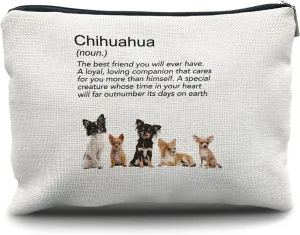Nogrit Chihuahua Makeup Bag, Chihuahua Gifts for Women, chihuahua accessories Small Cosmetic Makeup Bag for Purse