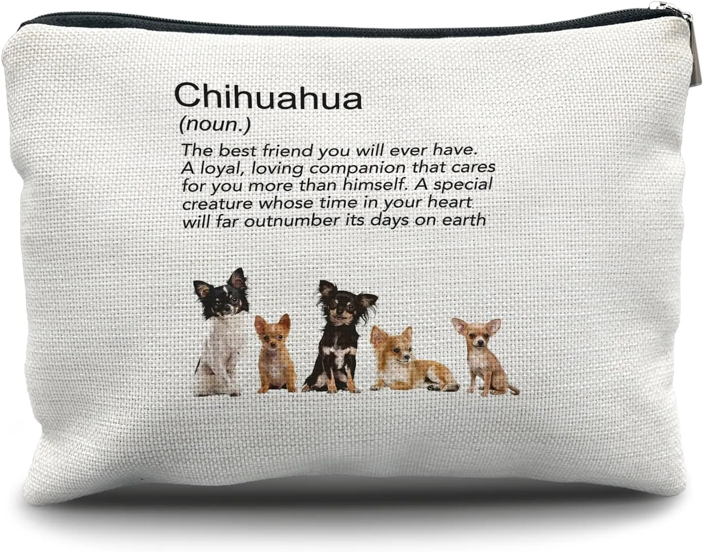 Nogrit Chihuahua Makeup Bag, Chihuahua Gifts for Women, chihuahua accessories Small Cosmetic Makeup Bag for Purse