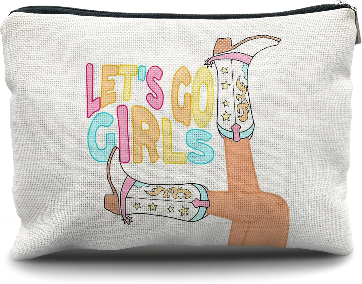 Nogrit Retro Western Makeup Cosmetic Bag, Western Gifts for Women Cowgirl Makeup Bag,Trendy Retro Wild West Linen Makeup Bag,Cowgirl Gifts for Girls Women