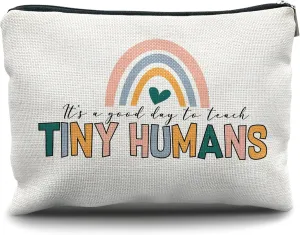Nogrit Teacher Makeup Cosmetic Bag,It's a Good Day to Teach Tiny Humans Makeup Travel Toiletry Bag,Teacher Appreciation Gifts,Back to School Gifts for Teachers,Thank You Gifts for Teachers