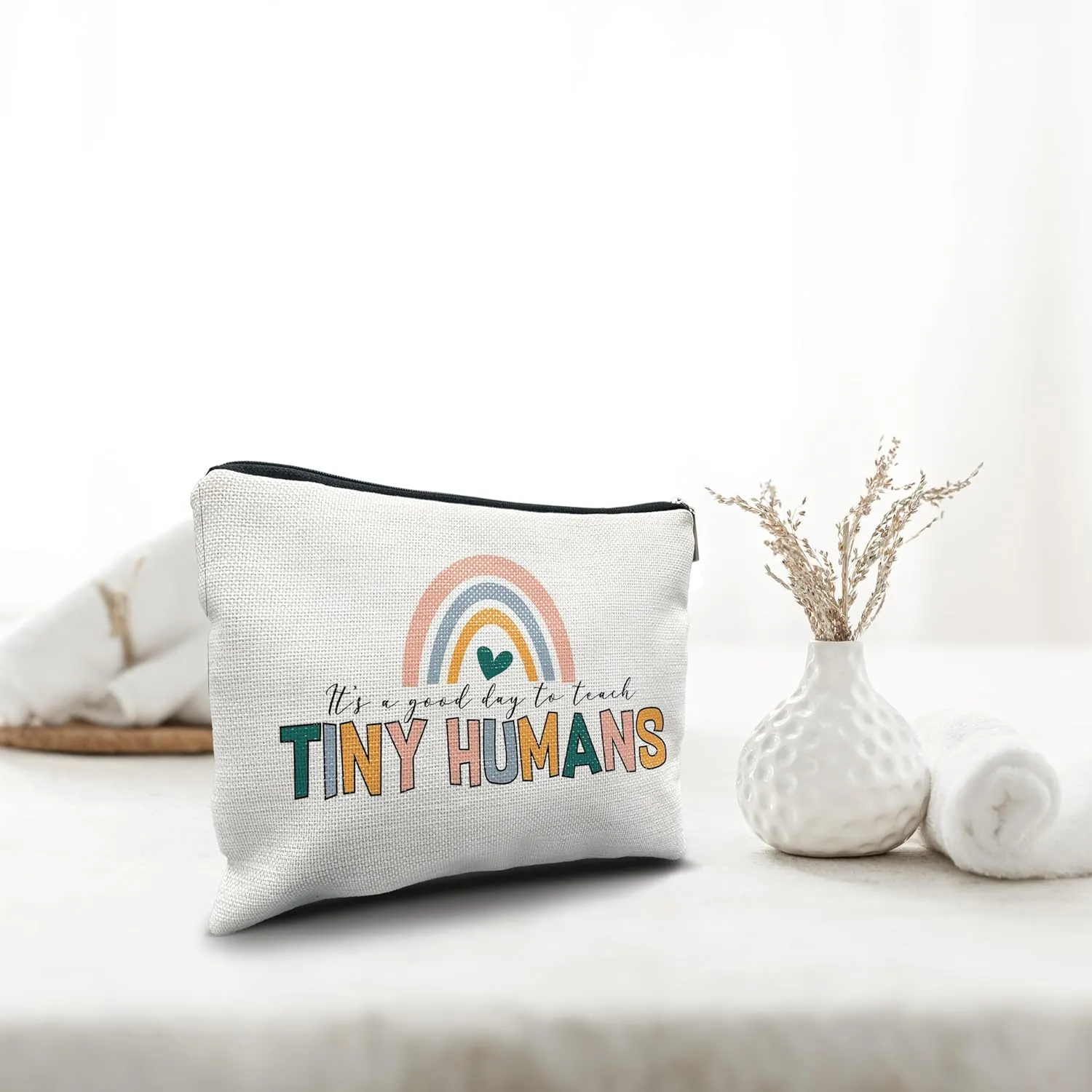 Nogrit Teacher Makeup Cosmetic Bag,It's a Good Day to Teach Tiny Humans Makeup Travel Toiletry Bag,Teacher Appreciation Gifts,Back to School Gifts for Teachers,Thank You Gifts for Teachers