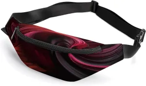Personalized Waist Packs with Adjustable Strap,Red Pattern CrossBody Fanny Pack Casual Bag for Travel Sports Running Hiking