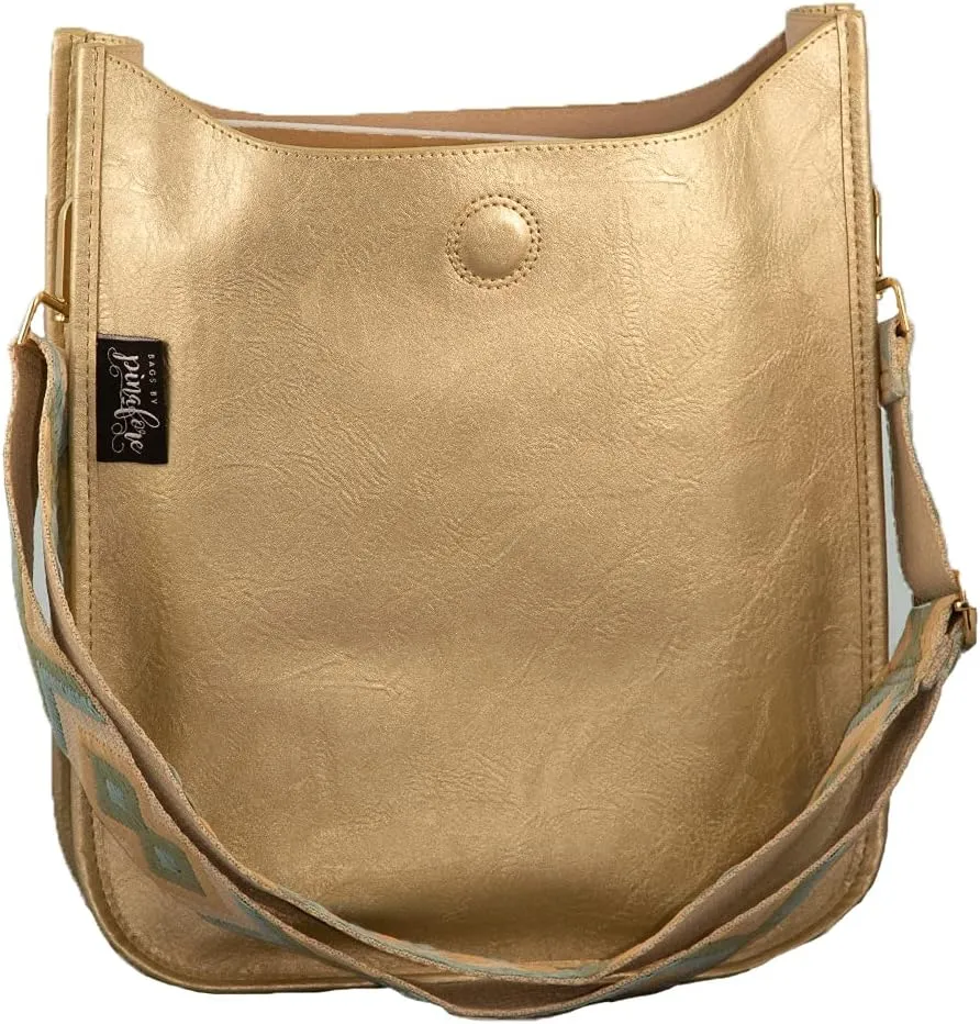 Pinafore Vegan Leather Crossbody Fashion Shoulder Bag with Adjustable Strap