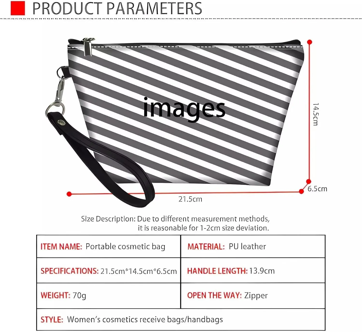 Poceacles American Flag Deer Retro Print Zipper Makeup Bag for Women Cosmetic Bags Toiletry Bag Large Capacity Organizer Pouch with Zipper Travel Accessories for Women Girls