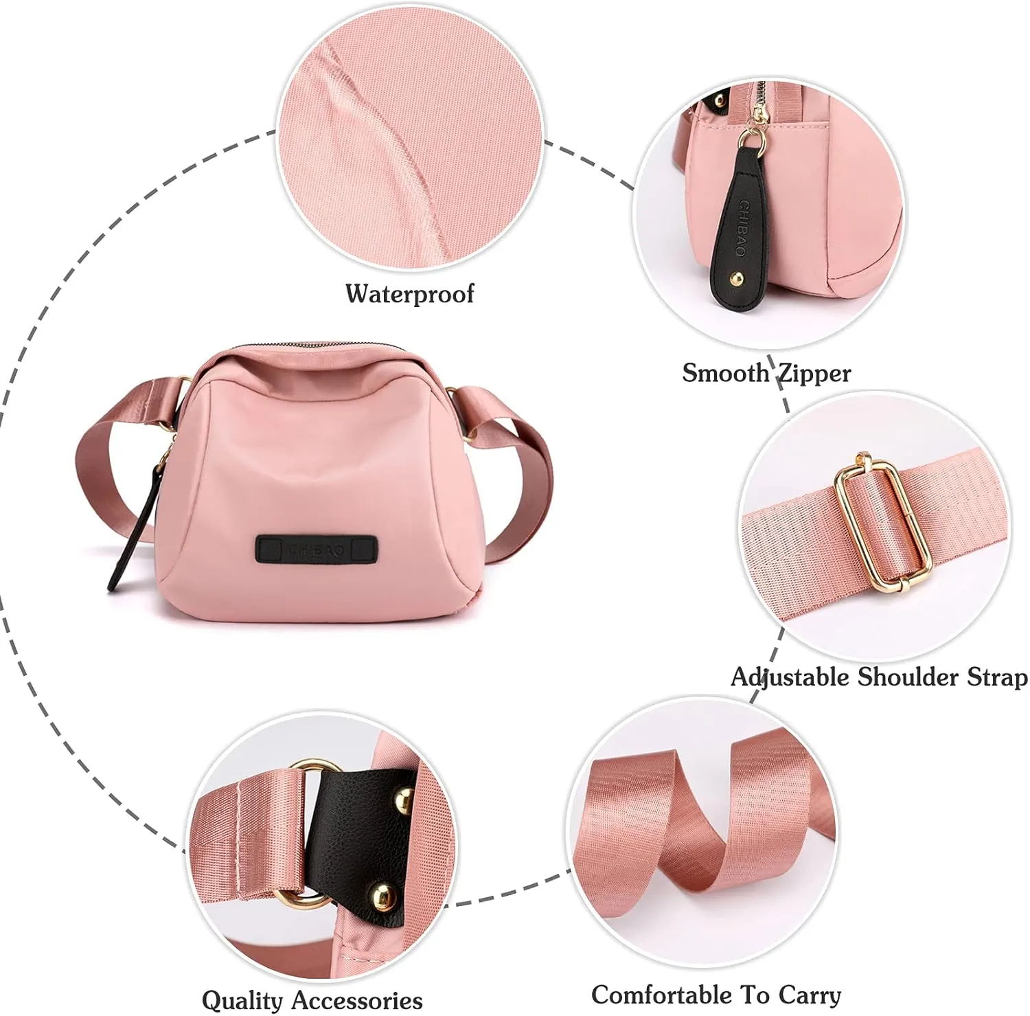 PORRASSO Women Crossbody Bag Casual Shoulder Bag Lightweight Waist Pack