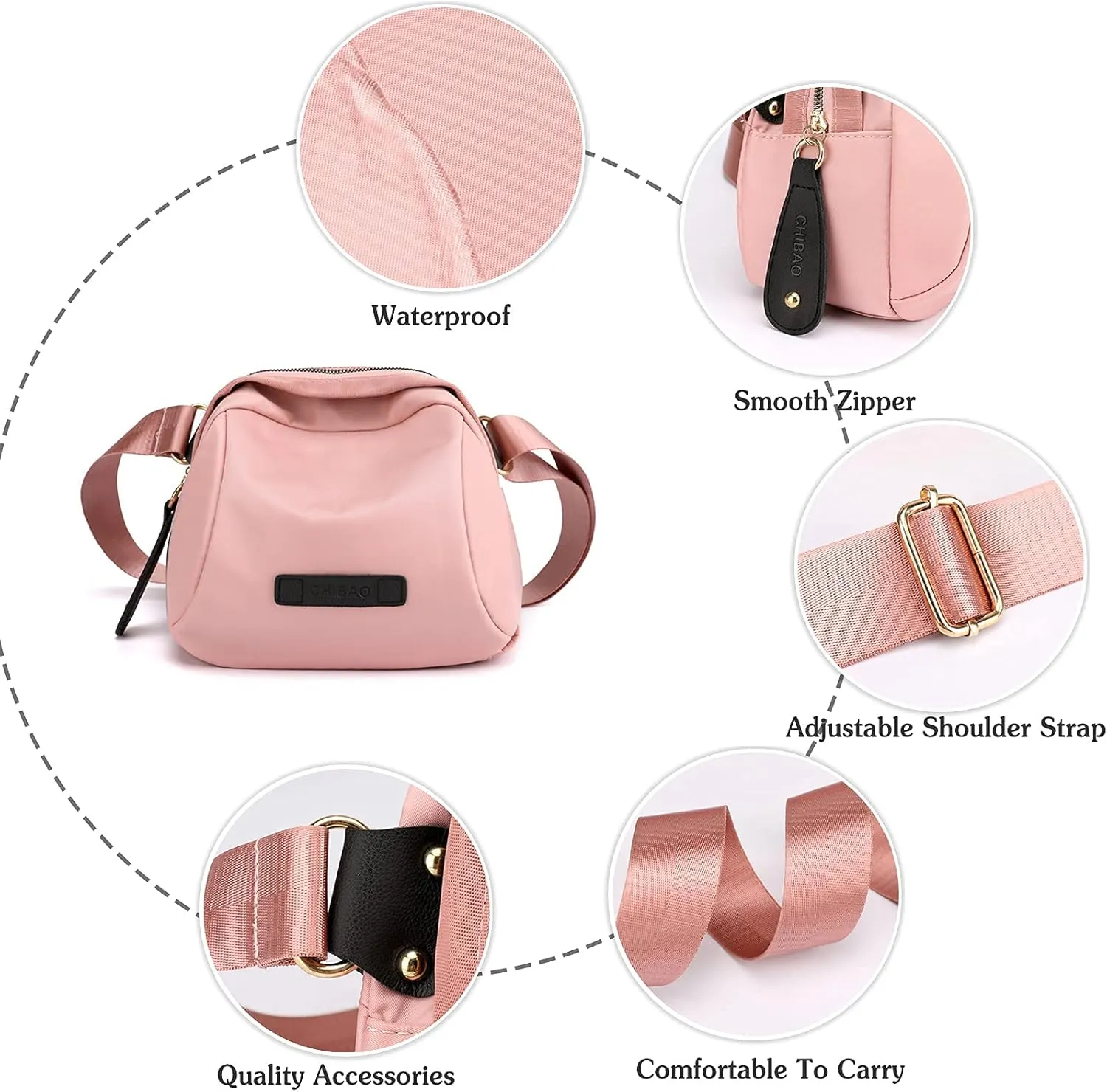 PORRASSO Women Crossbody Bag Casual Shoulder Bag Lightweight Waist Pack