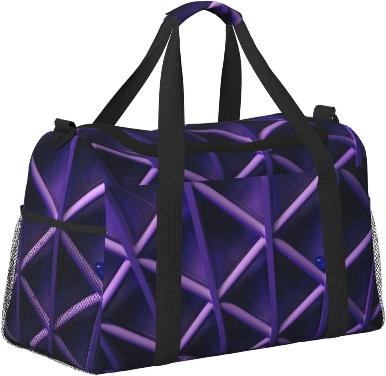 Purple Light Travel Duffel Bag Large Foldable Waterproof Overnight Bag For Beach Swim Bags Pool Sports Gym