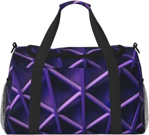 Purple Light Travel Duffel Bag Large Foldable Waterproof Overnight Bag For Beach Swim Bags Pool Sports Gym