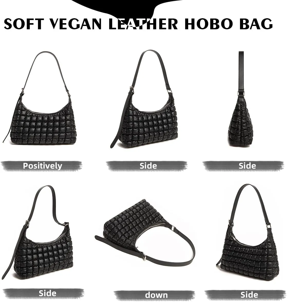 Quilted Crossbody Bags for Women Leather Vegan Pleated Plaid Purse Shoulder Bags Lightweight Puffer Bag Satchel Handbag