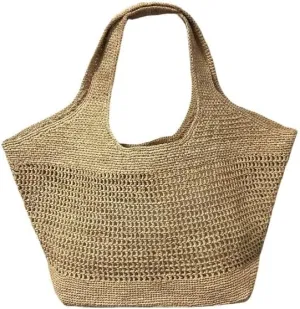 Raffia Straw Woven Totes Shoulder Crossbody Bag Handbag Hobo Hollow Beach Vacation Seaside Crochet Versatile Purse Chic