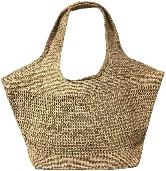 Raffia Straw Woven Totes Shoulder Crossbody Bag Handbag Hobo Hollow Beach Vacation Seaside Crochet Versatile Purse Chic