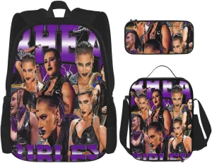 Rhea Wrestler Ripley Backpack 3 Pieces Set With Lunch Box And Pencil Case Combination for Work/Sport/Picnic Comfortable Laptop Backpack Travel Daypack Stationery Bag