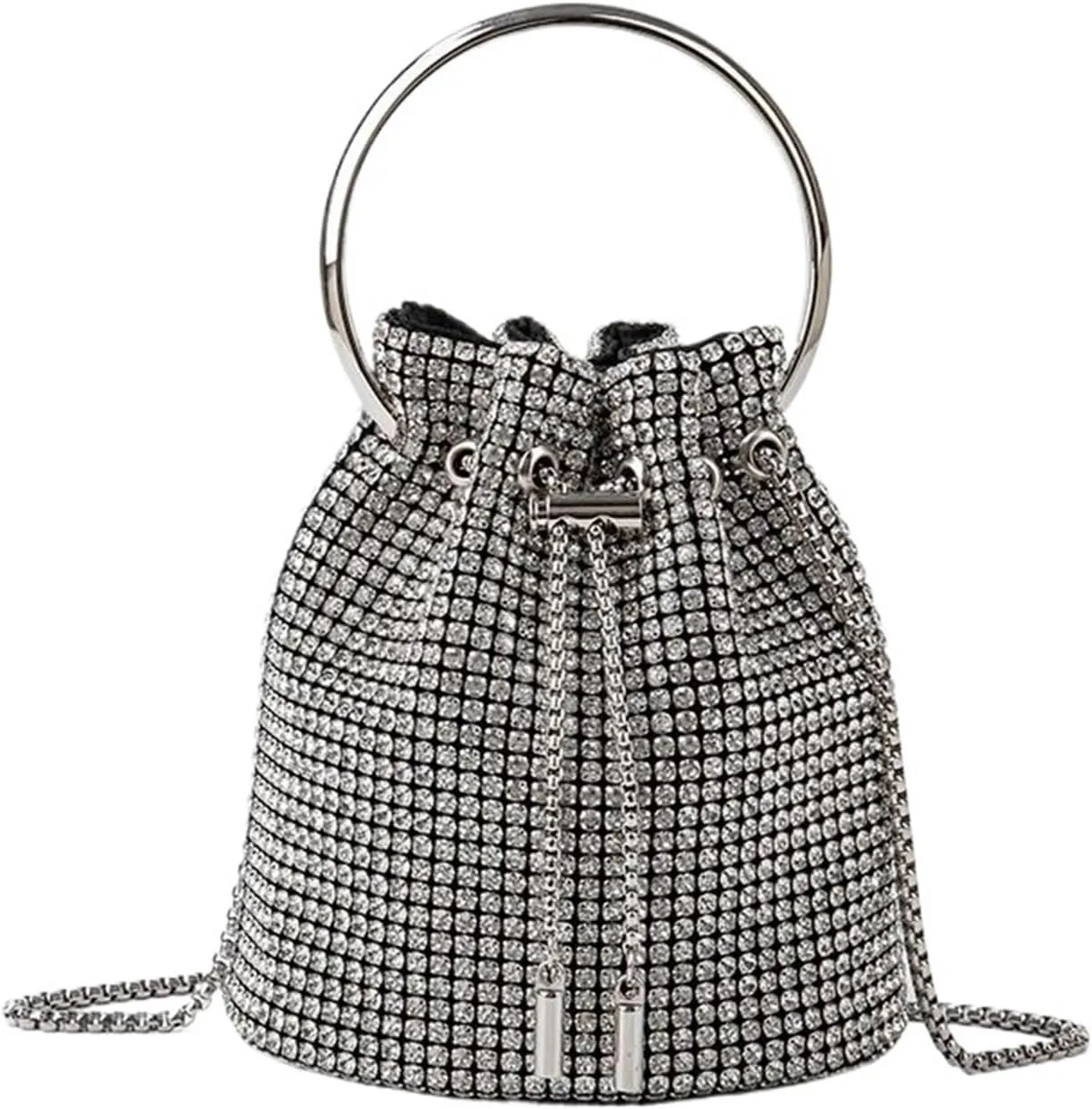 Rhinestone Purse Diamond Bucket Bag For Women Rhinestones Bling Shoulder Bags FashionTote Handbag Purse Crossbody Bag