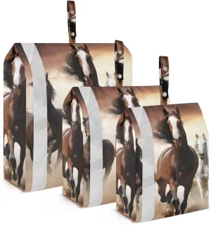 Running Horses Packing Cubes Set of 3, Lightweight Travel Luggage Organizers Foldable Bags for Easy Packing and Organization