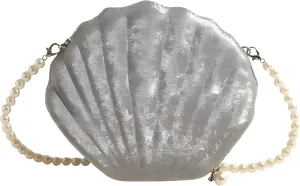 Shell purse Clutch bag VanThai Le - Evening Bags Shell Shape Women Clutch Wedding Bridal Handbag Pearl Beaded Chain Party