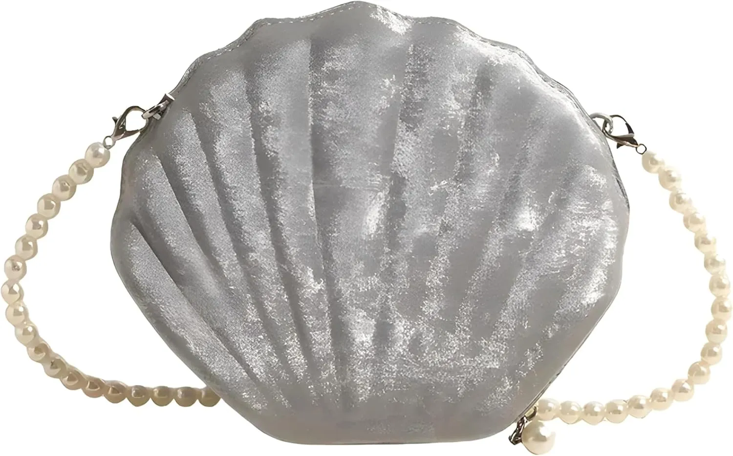 Shell purse Clutch bag VanThai Le - Evening Bags Shell Shape Women Clutch Wedding Bridal Handbag Pearl Beaded Chain Party