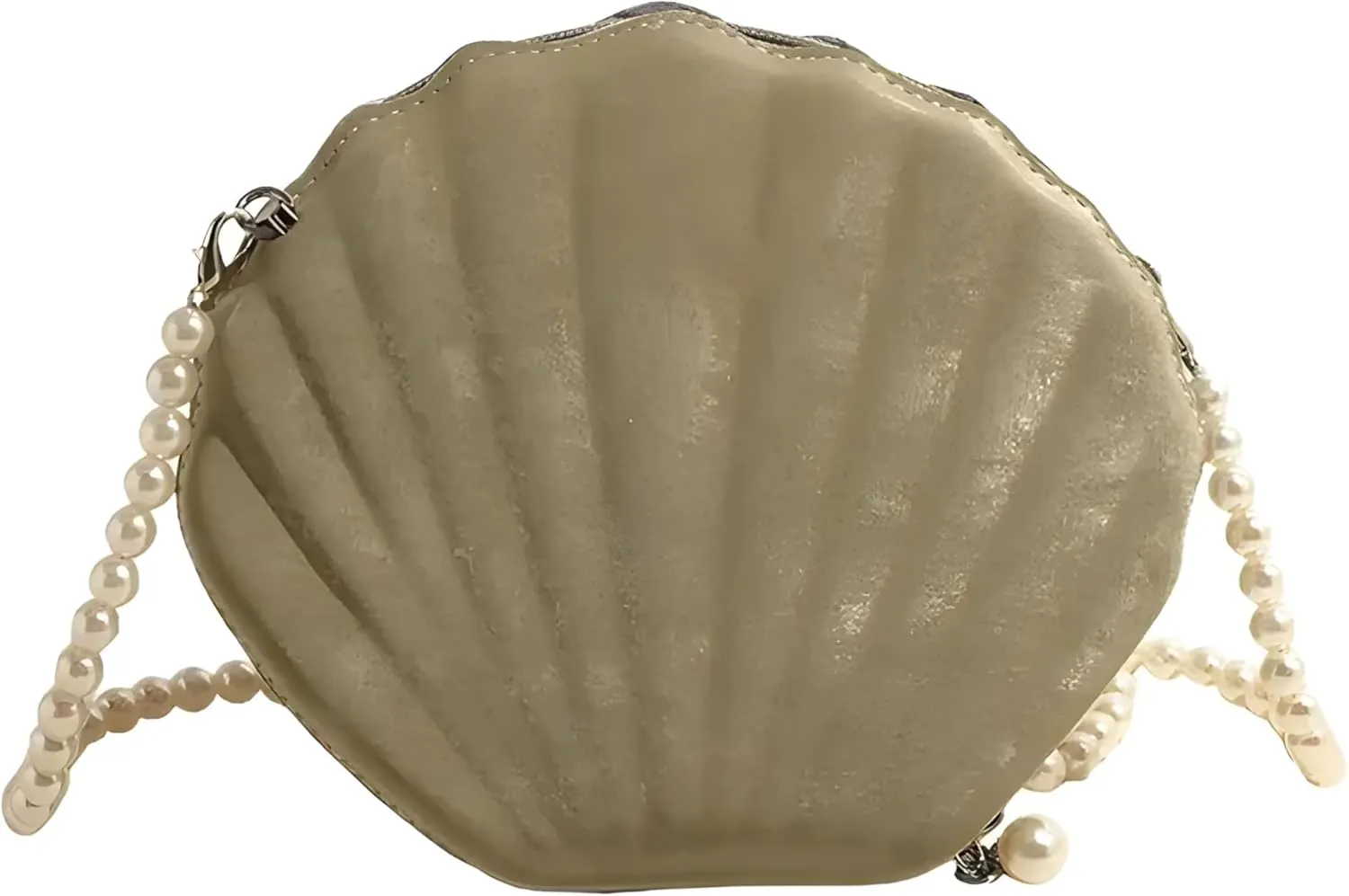 Shell purse Clutch bag VanThai Le - Evening Bags Shell Shape Women Clutch Wedding Bridal Handbag Pearl Beaded Chain Party