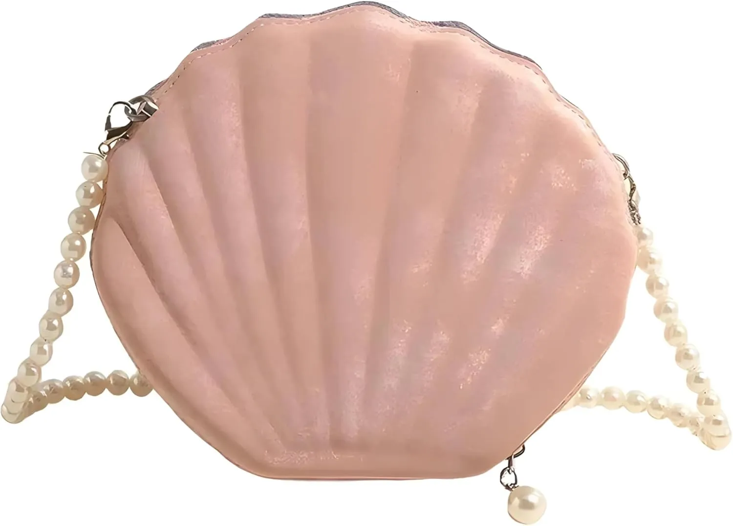 Shell purse Clutch bag VanThai Le - Evening Bags Shell Shape Women Clutch Wedding Bridal Handbag Pearl Beaded Chain Party